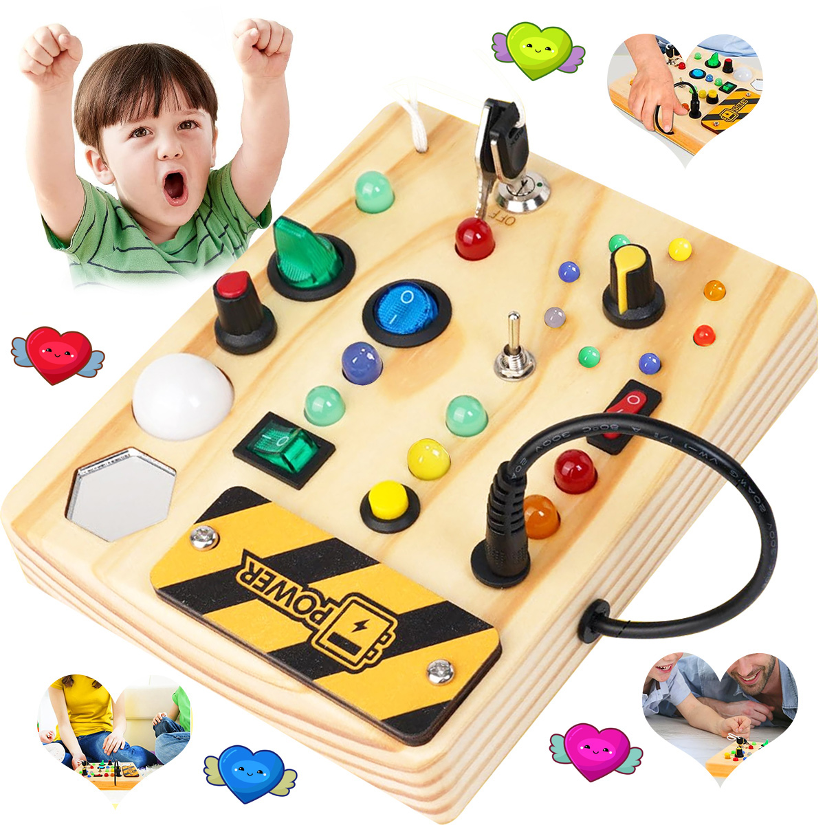 Diy Halloween Electronics - Drewniana tablica manipulacyjna dla dzieci, tablica